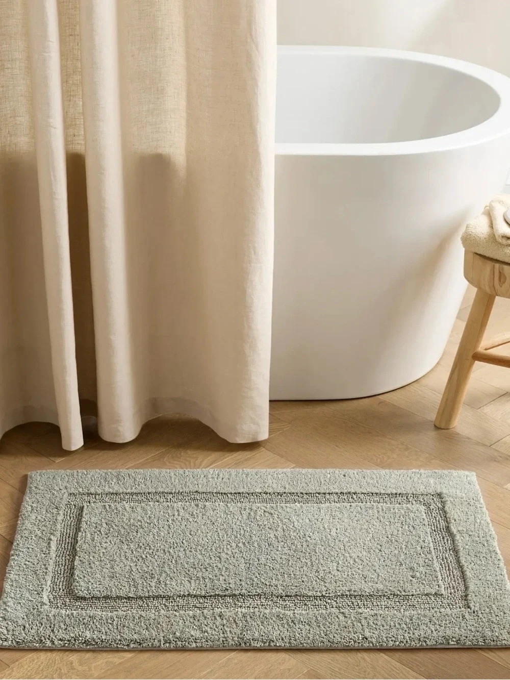 NWOT Quince Turkish Cotton Non-Slip Bath Rug, 21 X 34 (Sage)